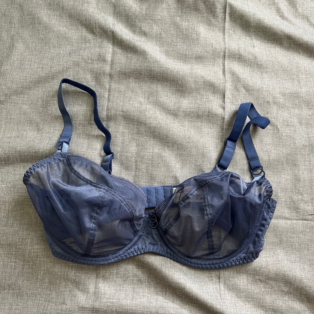 Curvy Kate lifestyle plunge bra sheer blue US 36DDD
UK 36E